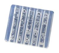 Adorable Rabbits Nails Art Template Silicone Molds Jewelry Making Accessories Mold Suitable For Resin Crafts And Manicures Silicone Nail Art Mold Rabbit