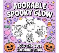 Adorable Spooky Glow: Bold and Cute Coloring Book for Adults and Kids: Whimsical Halloween Animals in Costumes for Relaxing Family Fun