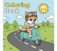 Adorable Wolf Activity Coloring Book: Easy and Bold 50 Animals Illustrations For Kids & Adults Ft - Riding Scooter, Driving Car, Celebrating Halloween and More!