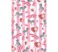 Adorable Zebra Pattern Hardcover Notebook | Pink Stripes, Hearts & Candy Design | 120 Lined Pages | Cute Gift for Kids and Teens