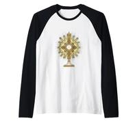 Adorazione Eucaristica Tradizionale Latina Messa Cattolica Maglia con Maniche Raglan