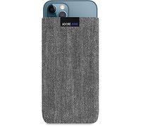 Adore June Business Custodia Compatibile con iPhone 13 / iPhone 13 PRO/iPhone 12 / iPhone 12 PRO, Materiale Caratteristico con Display di Pulizia Effetto, Grigio/Nero
