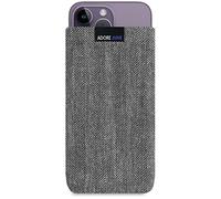 Adore June Business Custodia Compatibile con iPhone 14-15 Plus/iPhone 14-15 PRO Max, Materiale Caratteristico con Display di Pulizia Effetto, Grigio/Nero