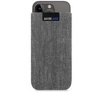 Adore June Business Custodia Compatibile con iPhone 15 14 / iPhone 15 14 PRO, Materiale Caratteristico con Display di Pulizia Effetto, Grigio/Nero