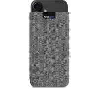 Adore June Business Custodia compatibile con iPhone 16 Plus 2024, Materiale Caratteristico con Display di Pulizia Effetto, Grigio/Nero