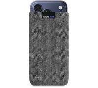 Adore June Business Custodia compatibile con iPhone 17 / Apple iPhone 17, Materiale Caratteristico con Display di Pulizia Effetto, Grigio/Nero