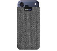 Adore June Business Custodia compatibile con iPhone 17 Pro Max, Materiale Caratteristico con Display di Pulizia Effetto, Grigio/Nero