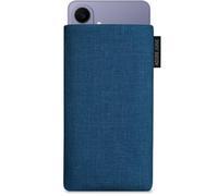 Adore June Classic Blu-Oceano Custodia compatibile con Samsung Galaxy S26, Tessuto Resistente con Display di Pulizia Effetto