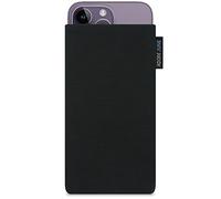 Adore June Classic Nero Custodia Compatibile con iPhone 14-15 Plus/iPhone 14-15 PRO Max, Tessuto Resistente con Display di Pulizia Effetto