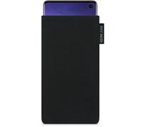 Adore June Classic Nero Custodia Compatibile con Samsung Galaxy S10, Tessuto Resistente con Display di Pulizia Effetto