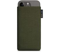 Adore June Classic Verde-Oliva Custodia Compatibile con iPhone 15 14 / iPhone 15 14 PRO, Tessuto Resistente con Display di Pulizia Effetto