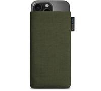 Adore June Classic Verde-Oliva Custodia compatibile con iPhone 16 Pro Max 2024, Tessuto Resistente con Display di Pulizia Effetto