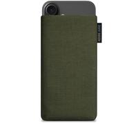 Adore June Classic Verde-Oliva Custodia compatibile con iPhone 16e / iPhone 16, Tessuto Resistente con Display di Pulizia Effetto