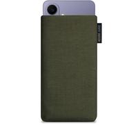 Adore June Classic Verde-Oliva Custodia compatibile con Samsung Galaxy S26, Tessuto Resistente con Display di Pulizia Effetto