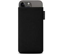 Adore June Custodia Classic Recycled Nero Compatibile con iPhone 14-15 Plus/iPhone 14-15 PRO Max, Tessuto Moderno in R-PES sostenibile. Prodotto in Europa