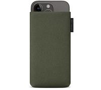 Adore June Custodia Classic Recycled Verde Olivo Compatibile con iPhone 15 14 / iPhone 15 14 PRO, Tessuto Moderno in R-PES sostenibile. Prodotto in Europa