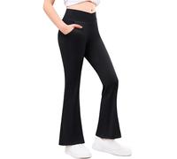 Adorel Flared Leggings Pantaloni Larghi Bootcut Ginnastica Bambina Nero 10-12 Anni (Dimensioni del Produttore 150)