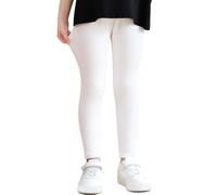 Adorel Leggings Lungo Pantaloni Cotone Bambina Bianco 9-10 Anni (Taglia del Produttore 150)