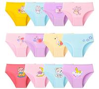 Adorel Mutande Cotone Intimo Slip Bambina Confezione da 12 Orso 4-6 Anni (Dimensione del Produttore M)