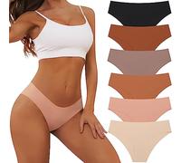 Adorel Mutande Senza Cuciture Intimo Slip Bikini Brasiliana Donna Pacco da 6 Slips Classico M