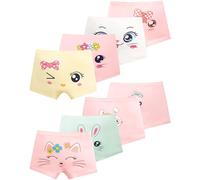 Adorel Mutande Slip Intimo Cotone Bambina Confezione da 8 Gatto e Coniglio 3-4 Anni (Dimensioni del Produttore M)