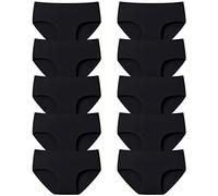 Adorel Slip Intimo Cotone Mutande Ragazza Pacco da 10 Nero 15-17 Anni (Taglia del Produttore XL)