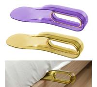 Adorila 2 attrezzi sollevatori per materassi per cambiare lenzuola, strumento per fare il letto, strumento per tamponare il materasso (giallo e viola)