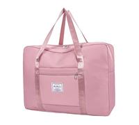Adorila Borsone da viaggio, borsa sportiva da donna, borsa a tracolla per la notte, con tasca, Rosa