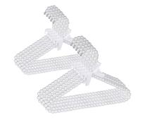 Adorila Confezione da 10 grucce con perle per bambini, con perline di perle, piccole ed eleganti, per bambini, animali domestici e cani (30 cm, bianco)