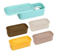 Adorila Confezione da 5 custodie portatili per filo interdentale, dispenser portatile per filo interdentale, piccolo porta batuffoli di cotone da viaggio ricaricabili con coperchio