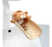 Adorila Estensore per rubinetto del bagno per bambini, copertura per rubinetto in silicone sensibile alla temperatura, estensore per lavello per lavaggio a mano per cucina (marrone)