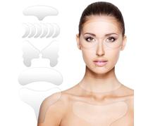 Adorila Kit di 11 cerotti antirughe, riutilizzabili, in silicone, per donne e uomini, cerotti per il viso multi-sito anti rughe
