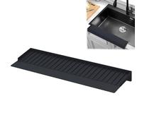 Adorila Paraspruzzi in silicone, 15,2 x 50,8 cm, per vasca da bagno e lavello della cucina, colore: nero