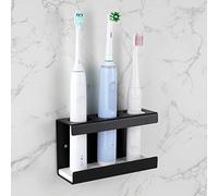 Adorila Portaspazzolino elettrico da parete per bagno, autoadesivo con vassoio in diatomite, compatibile con Philips 4100, 5100, 6100, 6500, 7500, 9300 (nero)