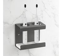 Adorila Portaspazzolino elettrico da parete, supporto per spazzolino da denti con piatto in diatomite, autoadesivo, per bagno (grigio)