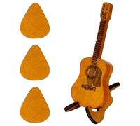 Adorila Scatola in legno per plettro con supporto, custodia per plettri per chitarra acustica, con 3 plettri per chitarra, inciso, per amanti del basso elettrico e dell'ukulele