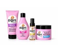 ADORN Set Completo Capelli Lisci, Shampoo Glossy 250ml + Balsamo Nutriente 200ml + Maschera Ristrutturante 300ml + Cristalli Liquidi 100ml, Anti Crespo