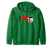 Adoro i fast food junk Felpa con Cappuccio