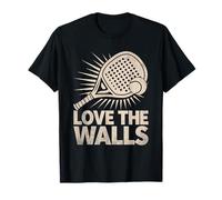Adoro i giocatori di gioco atleta sportivo Padel Walls Maglietta