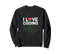 Adoro i programmatori Coding Pixel Heart Felpa