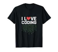 Adoro i programmatori Coding Pixel Heart Maglietta