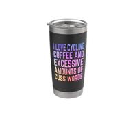 Adoro il caffè in bicicletta e le parolacce Amante del caffè Bicchiere termico in acciaio inox doppia parete