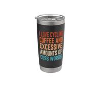 Adoro il caffè in bicicletta e le parolacce Amante del caffè Bicchiere termico in acciaio inox doppia parete