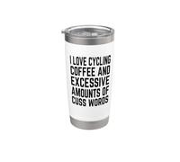 Adoro il caffè in bicicletta e le parolacce Amante del caffè Bicchiere termico in acciaio inox doppia parete