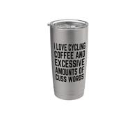 Adoro il caffè in bicicletta e le parolacce Amante del caffè Bicchiere termico in acciaio inox doppia parete