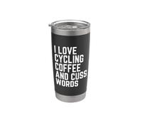 Adoro il caffè in bicicletta e le parolacce Amante del caffè Bicchiere termico in acciaio inox doppia parete
