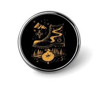 Adoro il campeggio, gli stivali, i viaggi, le graziose spille da bavero, le spille rotonde in metallo, gli accessori per giacche, cappelli e borse, i gioielli