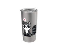 Adoro il simpatico procione Kawaii Bicchiere termico in acciaio inox doppia parete
