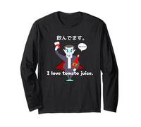 Adoro Il Succo di Pomodoro. Vampiro Dracula Mostro Halloween Maglia a Manica