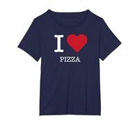 Adoro la Pizza, Amo la Pizza Maglietta, Donna Plus-Size, Navy, 6X
